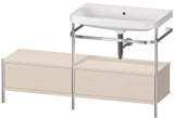 Duravit Waschtischset HAPPY D.2 PLUS 1400x490mm ein Hahnloch taupe supermatt