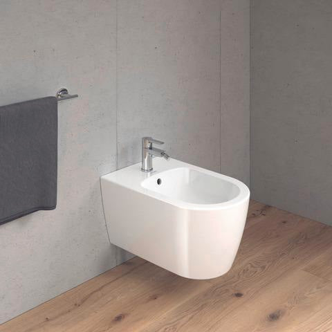 DURAVIT Wand-Bidet ME by Starck 570 mm weiß seidenmatt mit Überlauf und 1 Hahnloch