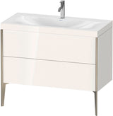 DURAVIT XViu c-bonded Waschtischunterschrank 1000 mm, 2 Auszüge, champagner matt / weiß hochglanz