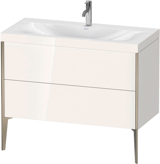 DURAVIT XViu c-bonded Waschtischunterschrank 1000 mm, 2 Auszüge, champagner matt / weiß hochglanz