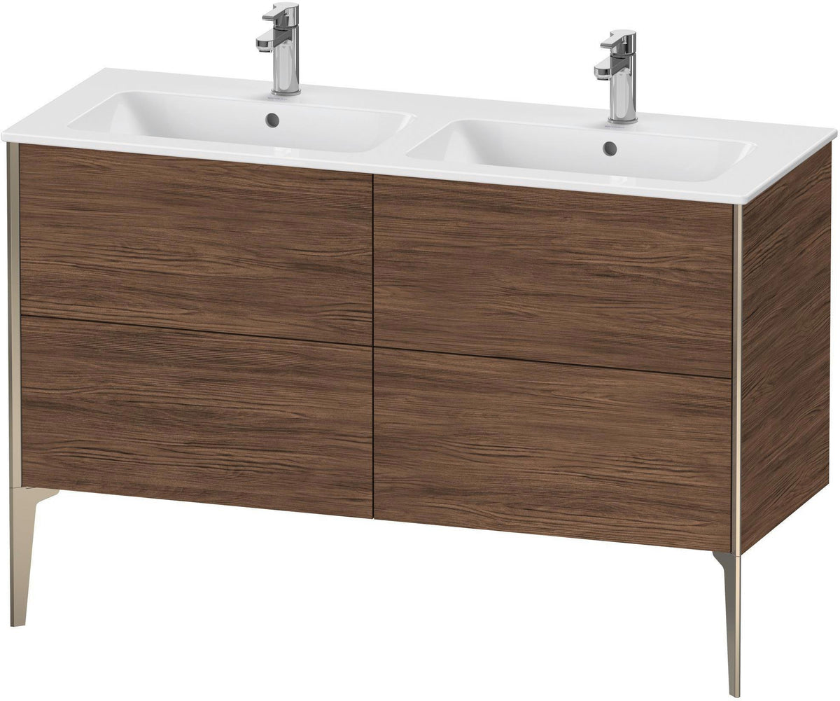 DURAVIT XViu Waschtischunterbau bodenstehend 1280 mm, 4 Auszüge, weiß matt – Tip-On