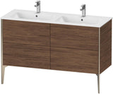 DURAVIT XViu Waschtischunterbau bodenstehend 1280 mm, 4 Auszüge, weiß matt – Tip-On