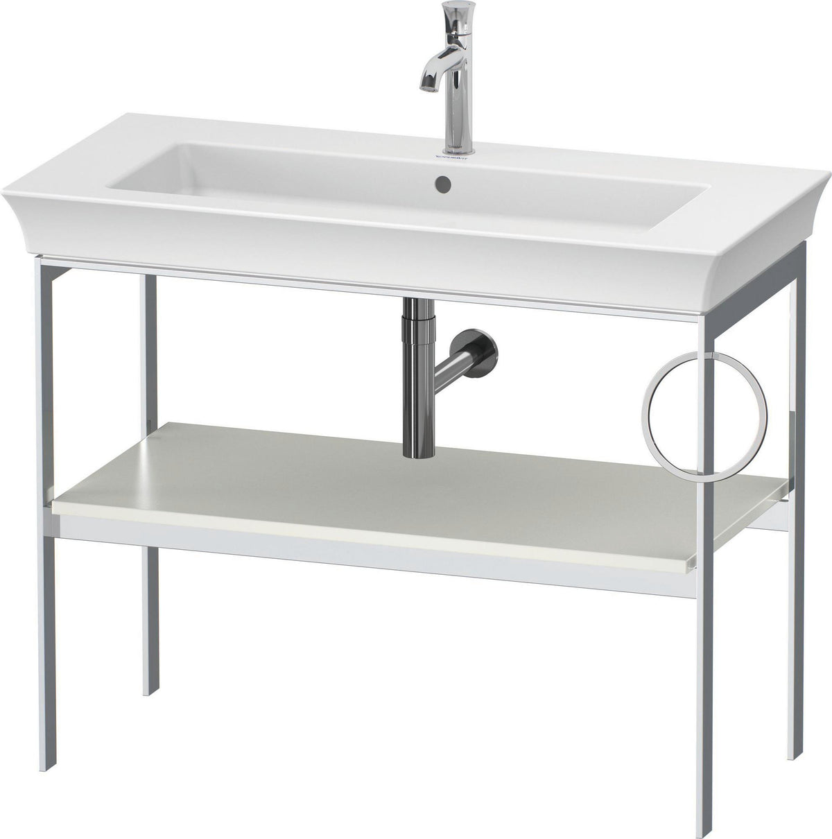 DURAVIT White Tulip Metallkonsole 984 mm von Philippe Starck – Höhenverstellbar, Weiß Seidenmatt