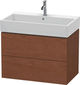 DURAVIT L-Cube Waschtischunterbau 784 mm, Amerikanischer Nussbaum, 2 Schubkästen, wandhängend