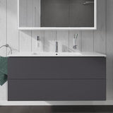Duravit L-Cube Waschtischunterbau 1220 mm taupe matt mit 2 Schubkästen und Tip-On-Technik