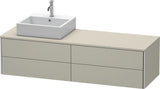 Duravit XSquare Waschtischunterbau 1600 mm, betongrau matt, 4 Schubkästen, wandhängend, Becken links