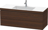 DURAVIT L-Cube c-bonded Waschtischset 1200 mm Nussbaum gebürstet mit 2 Schubkästen