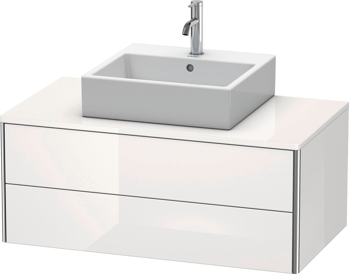 DURAVIT XSquare Waschtischunterbau 1000 mm betongrau matt mit 2 Schubkästen und Tip-On-Technik