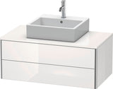 DURAVIT XSquare Konsolenwaschtischunterbau 1000 mm wandhängend Graphit Supermatt mit 2 Schubkästen