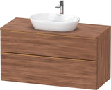 DURAVIT D-Neo Konsolenwaschtischunterbau 1200 mm Eiche Schwarz Matt mit Bronze Griff