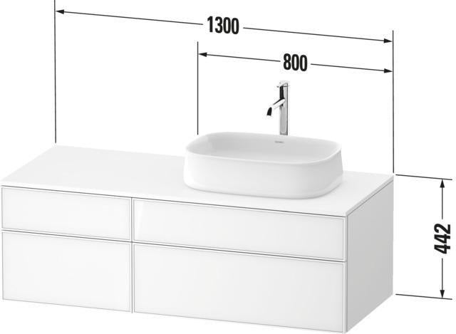 DURAVIT Zencha Konsolenwaschtischunterbau 1300 mm Eiche Anthrazit mit 2 Auszügen und Tip-on-Technik