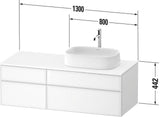 DURAVIT Zencha Konsolenwaschtischunterbau 1300 mm Eiche Anthrazit mit 2 Auszügen und Tip-on-Technik