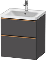 Duravit D-Neo Waschtischunterbau 584 mm betongrau matt mit Auszug und Schubkasten