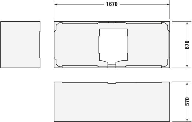 Duravit Vero Wannenträger 1760x670x570 mm aus Polystyrol – Rechteckig, Weiß