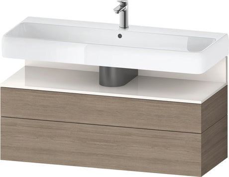 Duravit Qatego Waschtischunterbau 1190 mm Weiß Hochglanz mit Tip-On-Technik