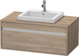 Duravit Ketho Waschtischunterbau wandhängend 1000 mm Eiche Terra mit Auszug und Soft-Close