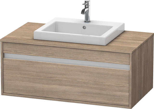 Duravit Ketho Waschtischunterbau wandhängend 1000 mm Eiche Terra mit Auszug und Soft-Close