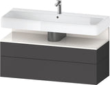 Duravit Qatego Waschtischunterbau 1190 mm – Weiß Matt mit Eiche Schwarz Nische, 1 Auszug, LED