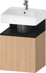 DURAVIT Qatego Waschtischunterbau 490 mm wandhängend, 1 Tür links, Weiß Matt mit Eiche Schwarz Nische