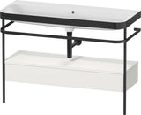Duravit Happy D.2 c-bonded Waschtischset 1175 mm mit Metallkonsole & Schubkasten in Taupe