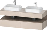 DURAVIT Qatego Konsolenwaschtischunterbau 1600 mm Basalt Matt mit 2 Auszügen und Tip-On-Technik