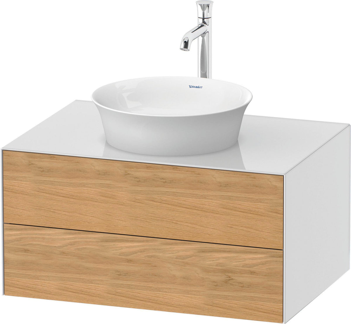 DURAVIT White Tulip Waschtischunterbau wandhängend 800 mm mit 2 Schubkästen & LED-Innenbeleuchtung