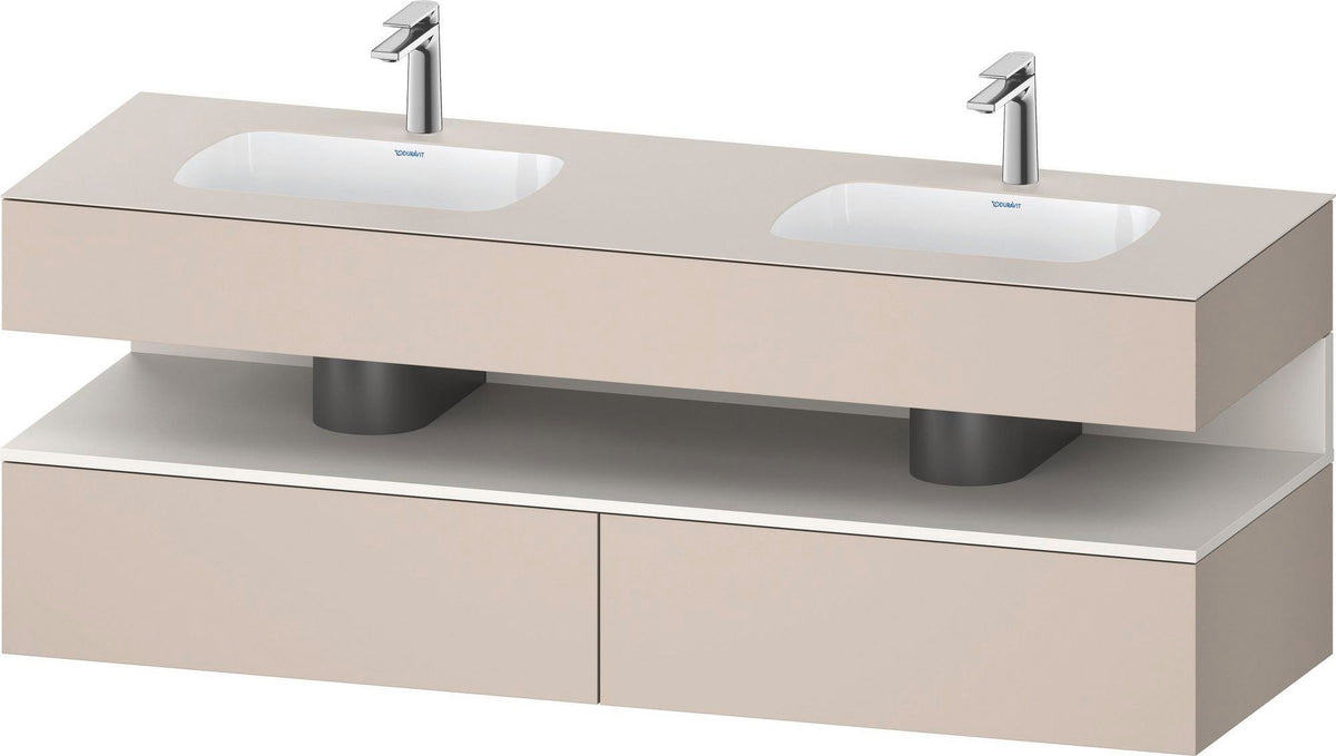 DURAVIT Qatego Studio F. A. Porsche Waschtischset 1600 mm mit Konsolenwaschtischunterbau, 2 Auszüge