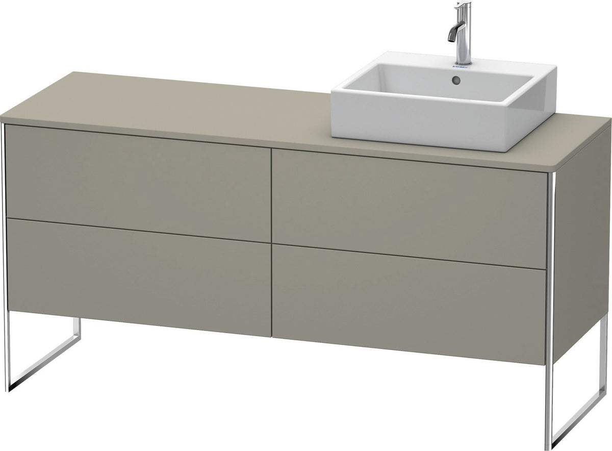 DURAVIT XSquare Waschtischunterbau bodenstehend 1600 mm betongrau matt mit 4 Auszügen