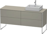 DURAVIT XSquare Waschtischunterbau bodenstehend 1600 mm betongrau matt mit 4 Auszügen