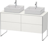 DURAVIT XSquare Waschtischunterbau 1400 mm betongrau matt mit 4 Schubkästen und Tip-On-Technik