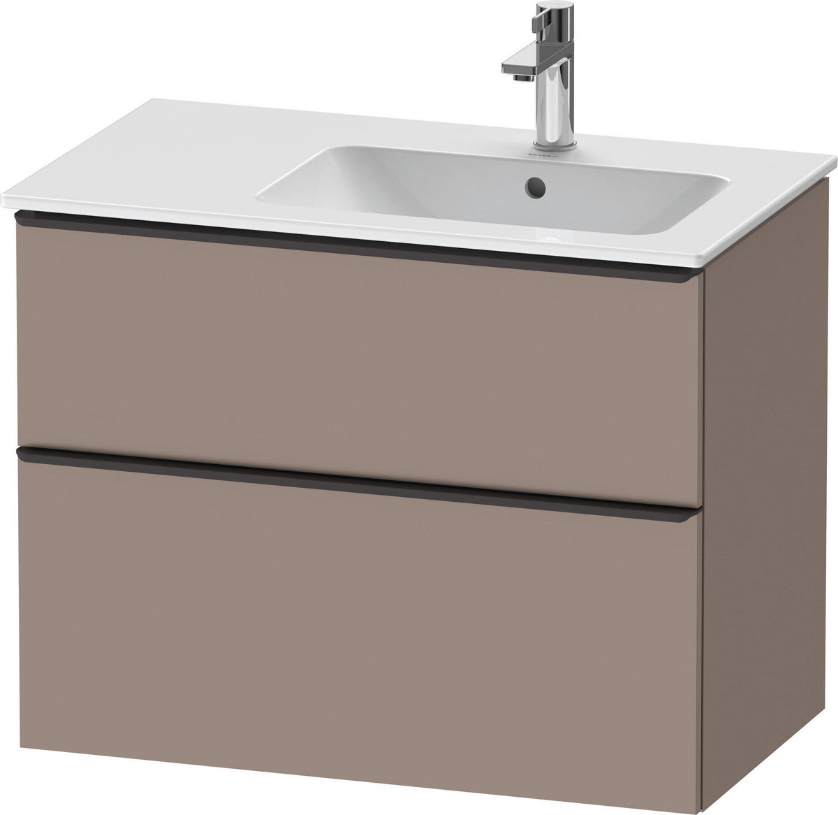 DURAVIT D-Neo Waschtischunterbau 810 mm Weiß Matt mit Bronze Griff und Soft-Close