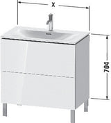 Duravit Waschtischunterbau L-Cube 704x820x481mm weiß matt mit Tip-On-Technik und 2 Auszügen