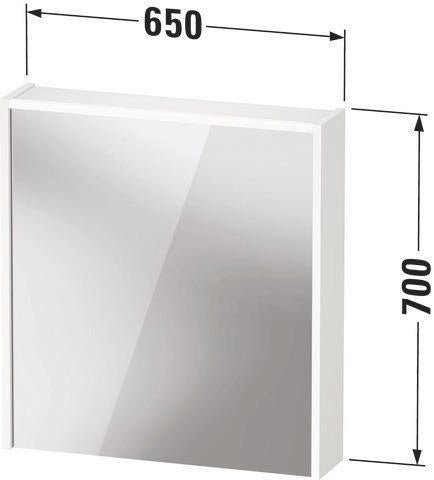 DURAVIT D-Code Spiegelschrank 650 mm, LED-Beleuchtung, Anschlag links, weiß