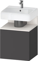 DURAVIT Qatego Waschtischunterbau 490 mm wandhängend, 1 Tür links, Weiß Matt mit Eiche Schwarz Nische