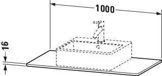 Duravit XSquare Konsole 1000 mm Eiche Schwarz mit Ausschnitt für Waschschüssel