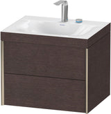 DURAVIT XViu Waschtischunterbau 600 mm, 2 Schubkästen, Champagner Matt/Eiche Dunkel