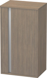 DURAVIT Ketho Halbhochschrank 500 mm Eiche Terra – 1 Tür links, Soft-Close, wandhängend