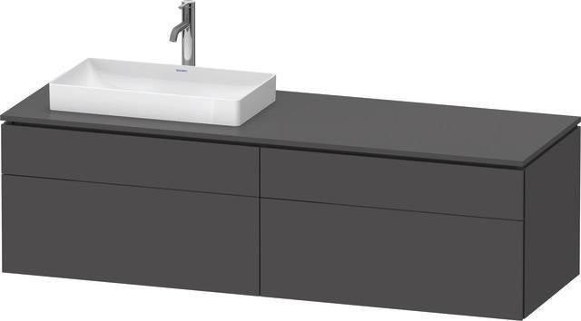 Duravit L-Cube Waschtischunterbau 1620 mm Nussbaum Dunkel mit Tip-On-Technik