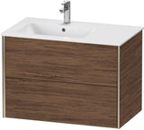 Duravit XViu Waschtischunterbau 810 mm wandhängend mit 2 Schubkästen, weiß matt, für Waschtisch links