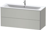 DURAVIT XSquare Waschtischunterbau betongrau matt, 2 Schubkästen, 1210 mm – wandhängend mit Tip-On