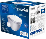 DURAVIT Wand-WC Set Starck 3 spülrandlos Weiß Tiefspüler mit WC-Sitz und Absenkautomatik