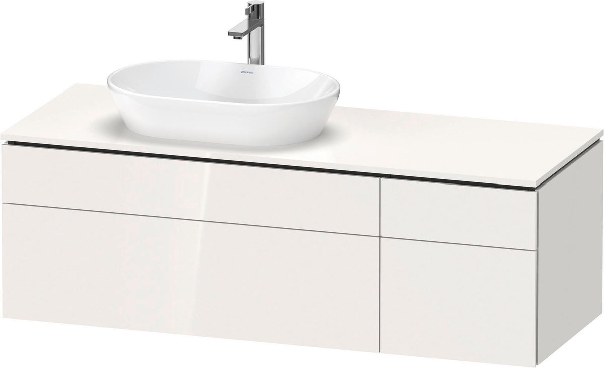 Duravit L-Cube Waschtischunterbau 1420 mm Taupe supermatt mit Tip-On Technik