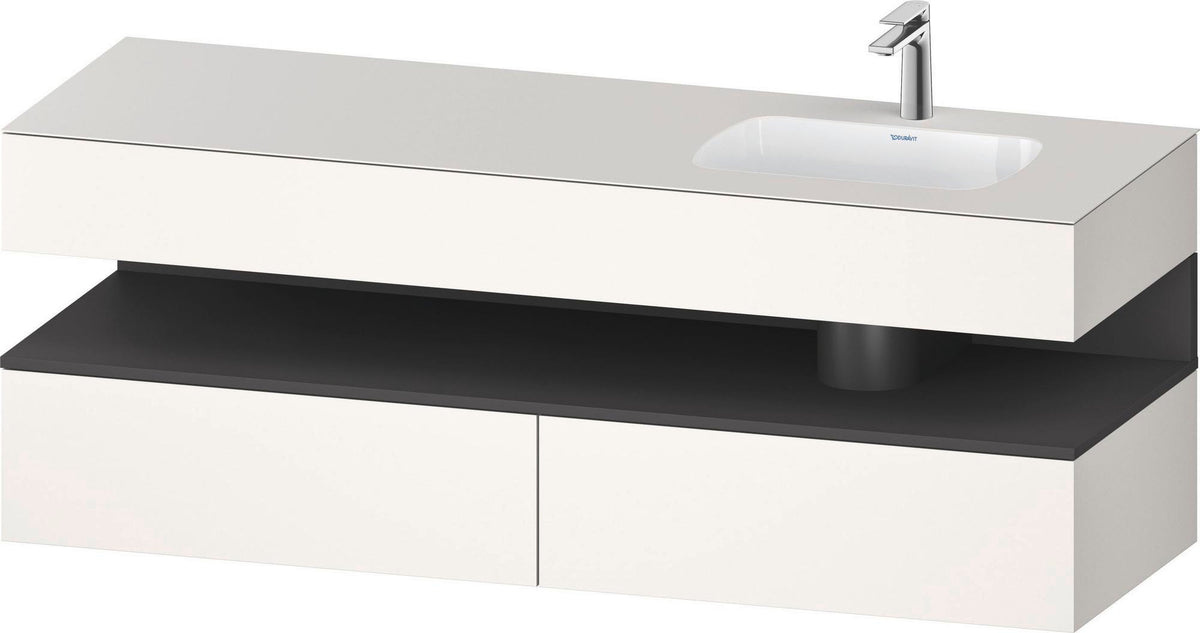 DURAVIT Qatego Einbauwaschtisch mit Konsolenwaschtischunterbau 1600 mm Weiß Matt
