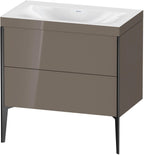 Mitteldichte Faserplatte (MDF) / 2Ausz.,o.Hl,schwarz / flannel grey hochglanz