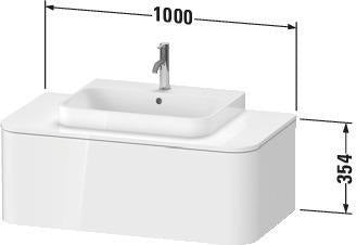 DURAVIT Happy D.2 Konsolenwaschtischunterbau 1000 mm Taupe Supermatt mit Tip-On Technik