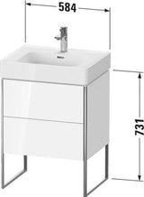Duravit Waschtischunterbau XSquare 584x731x470 mm Ta s-matt o ES – 2 Auszüge & Fußgestell