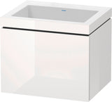 DURAVIT L-Cube c-bonded Waschtischset 600 mm mit Vero Air Becken, 1 Auszug, Weiß Matt