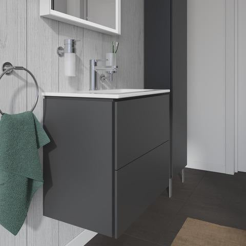 Duravit L-Cube Waschtischunterbau 620 mm Weiß Matt mit 2 Schubkästen und Tip-On Technik