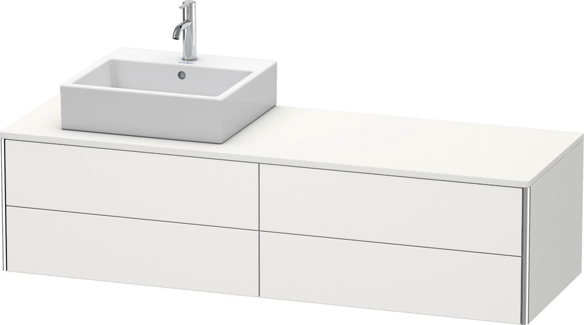 Duravit XSquare Waschtischunterbau 1600 mm, betongrau matt, 4 Schubkästen, wandhängend, Becken links