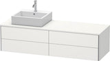 Duravit XSquare Waschtischunterbau 1600 mm, betongrau matt, 4 Schubkästen, wandhängend, Becken links